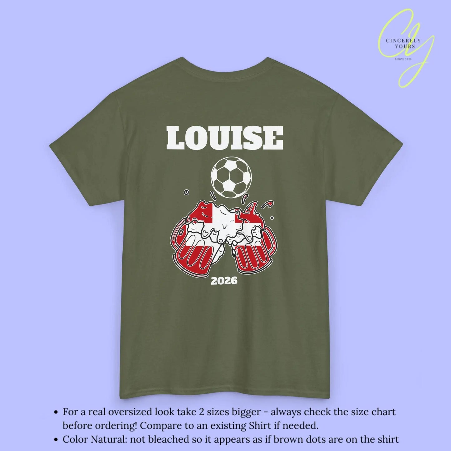 Personaliserter Name Fussball Shirt — Schweiz Flagge Bierkrug (Personalisierbar) Cincerely Yours