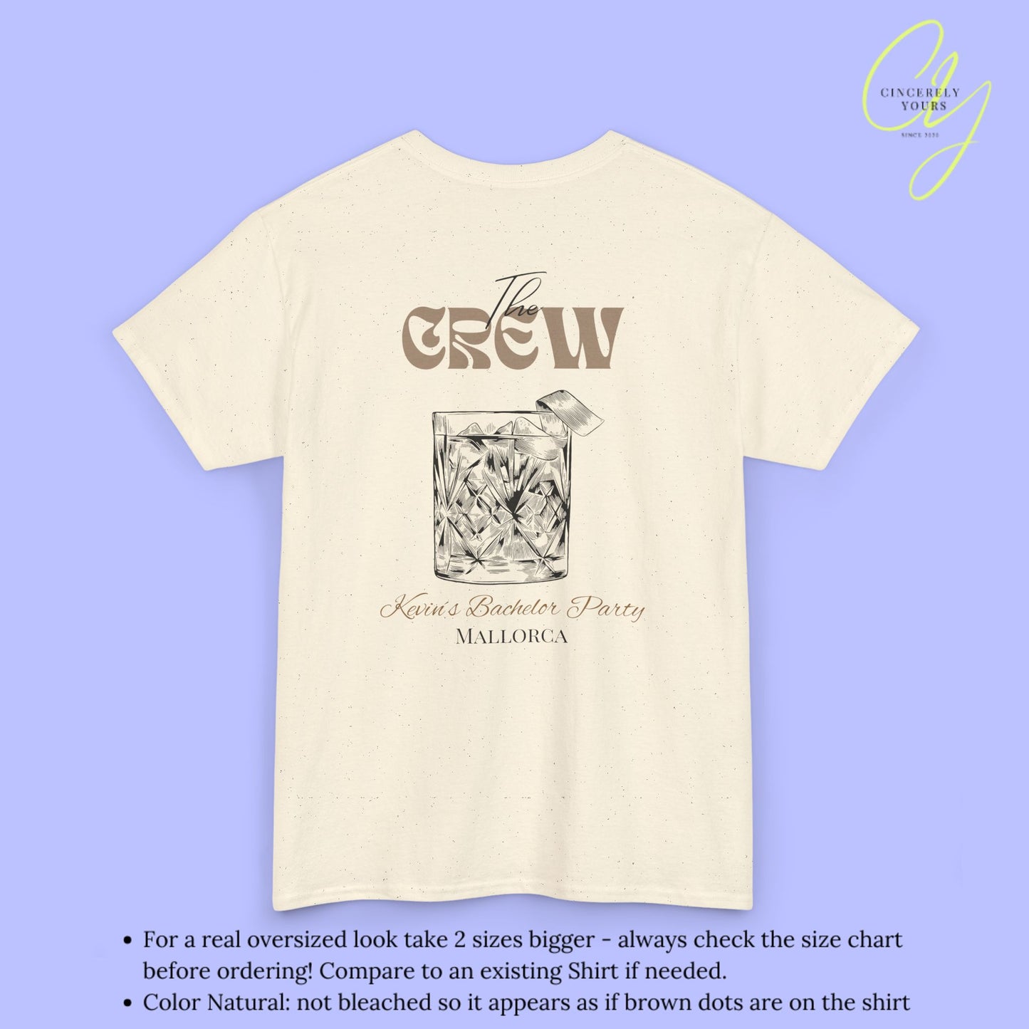 Bachelor Shirt JGA — Old fashioned Cocktail Old money front and back print (Customizable)