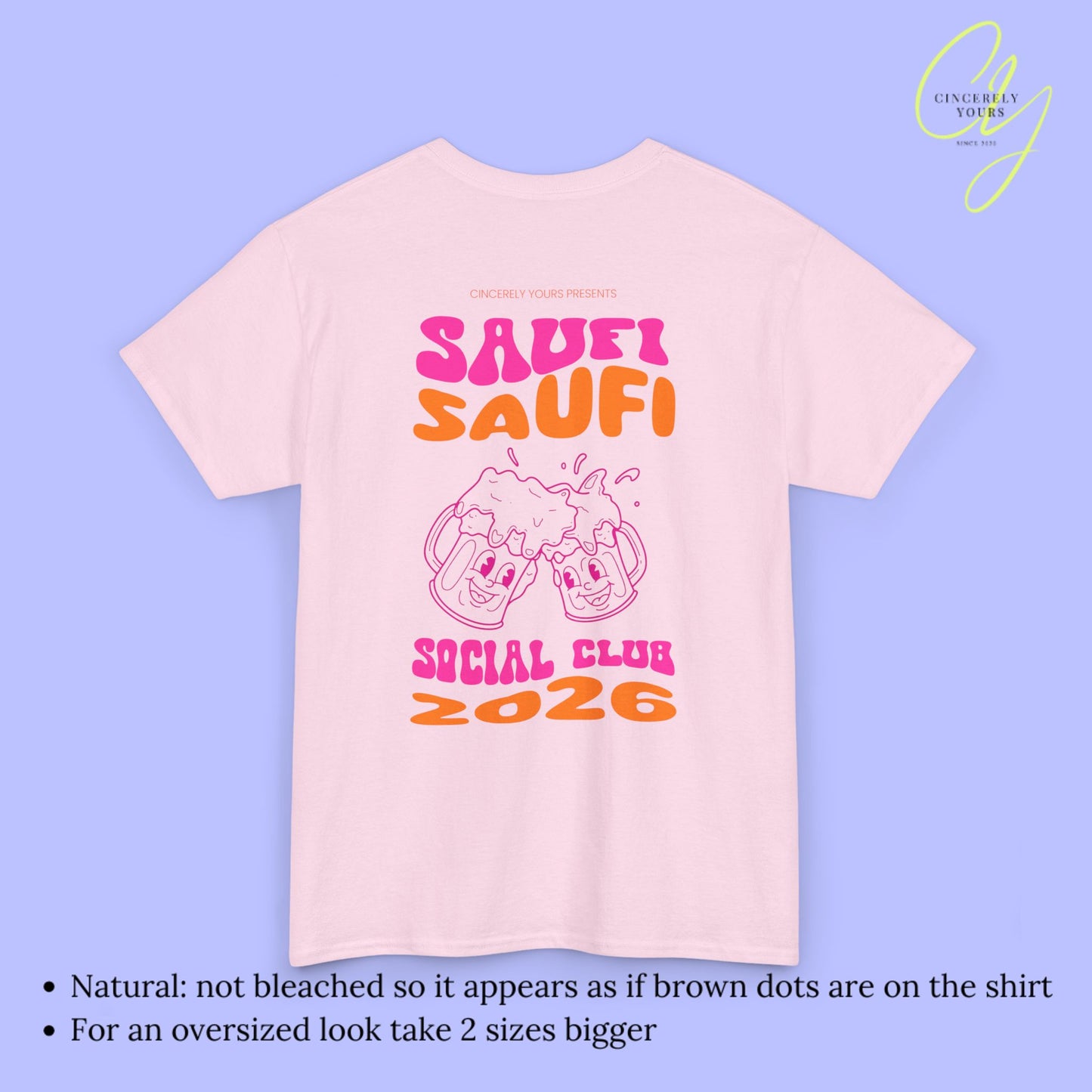 Chope à bière Saufi Saufi Social Club - Impression au dos du t-shirt Malle