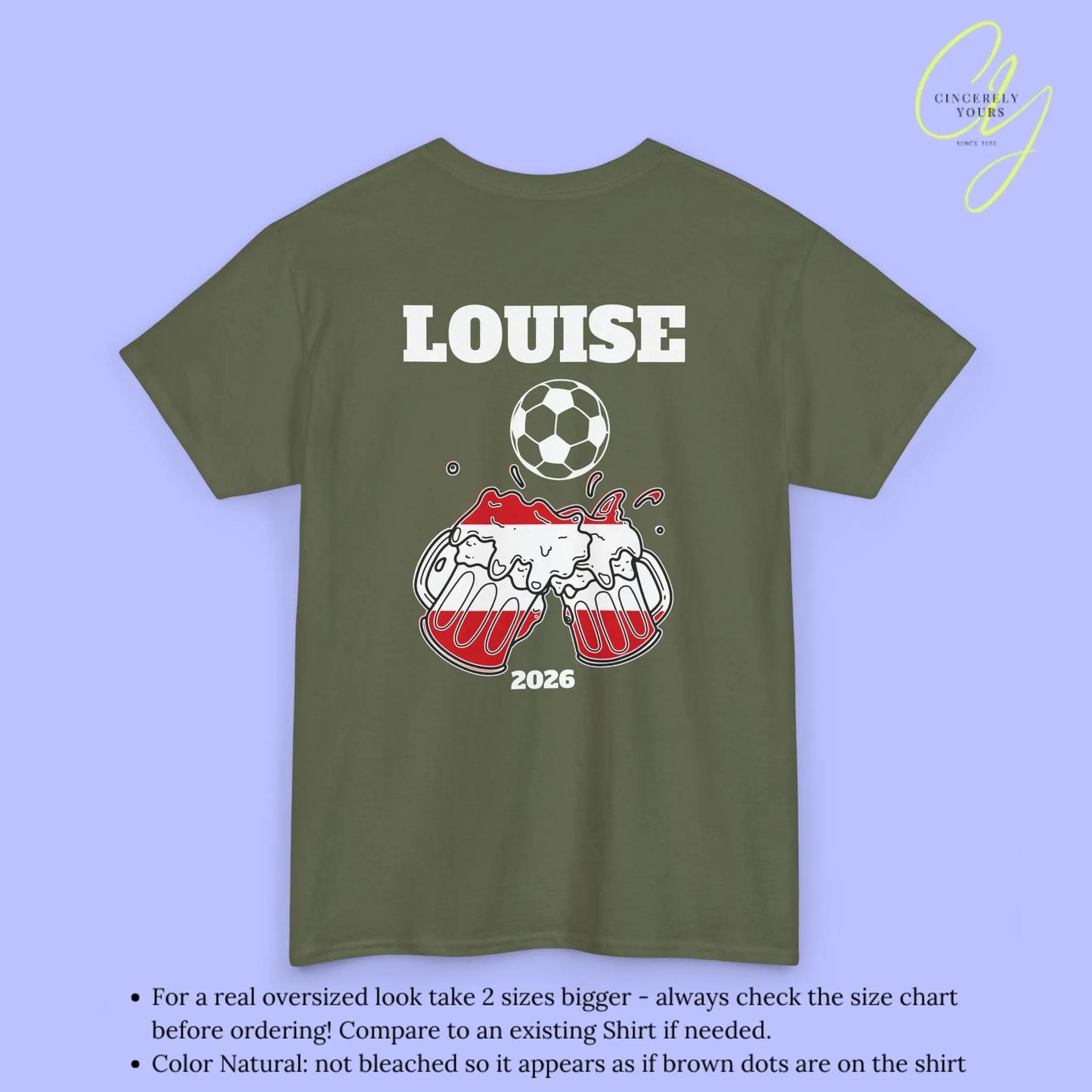 Personaliserter Name Fussball Shirt — Österreich Flagge Bierkrug (Personalisierbar) Cincerely Yours