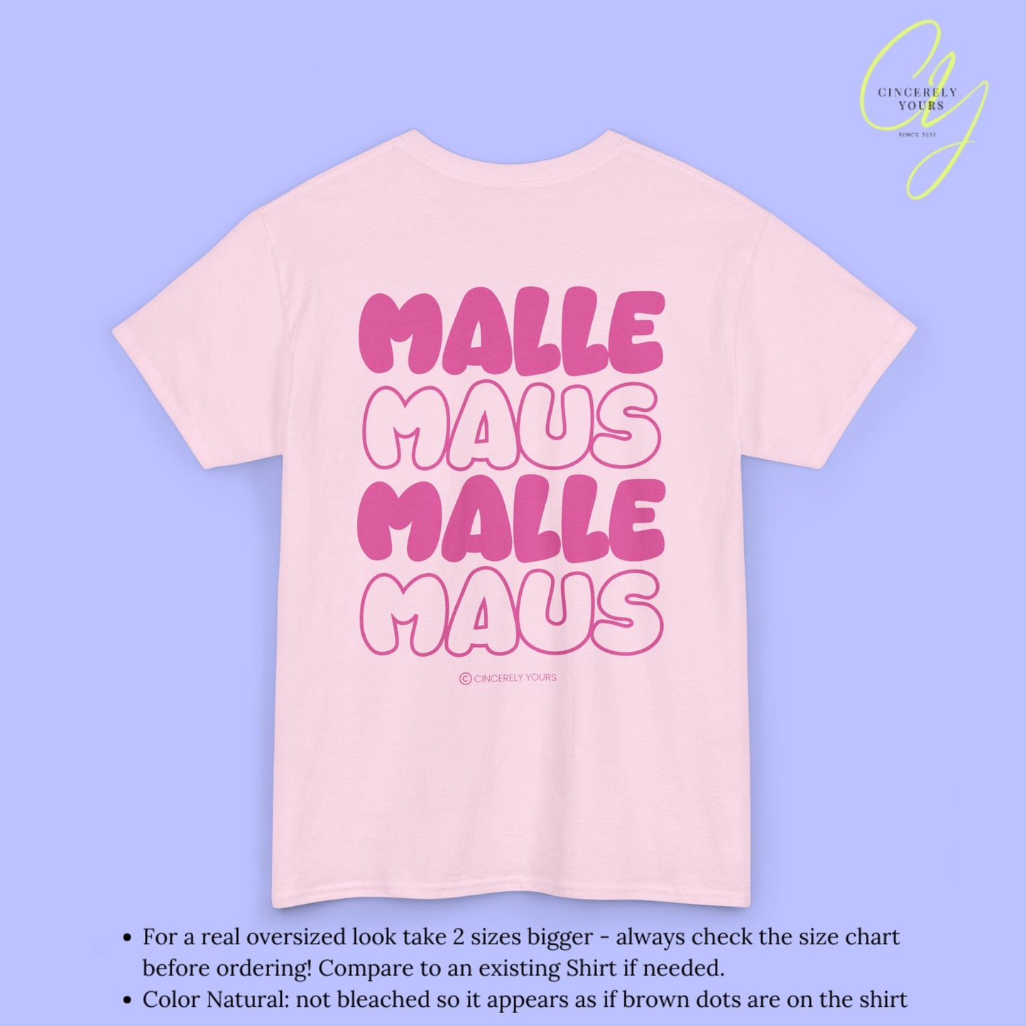 Mallemaus Shirt — Malle Maus T-Shirt pink backprint(Customizable)
