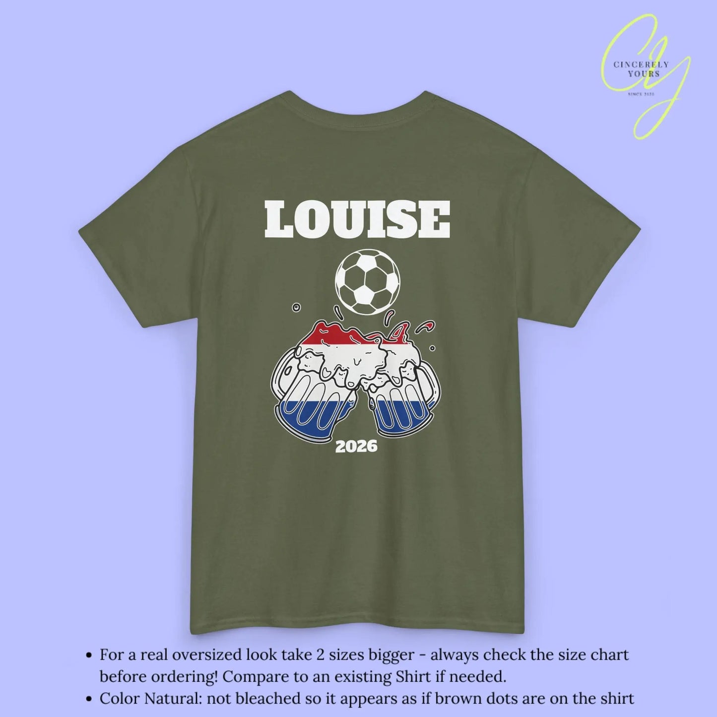 Personaliserter Name Fussball Shirt — Niederlande Flagge Bierkrug (Personalisierbar) Cincerely Yours