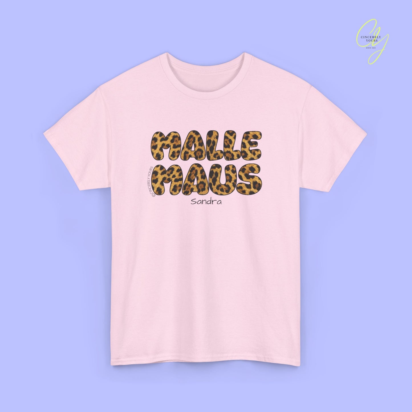 Mallemaus Shirt Malle Maus Leo — Malle Maus Schriftzug Leopard (Customizable)