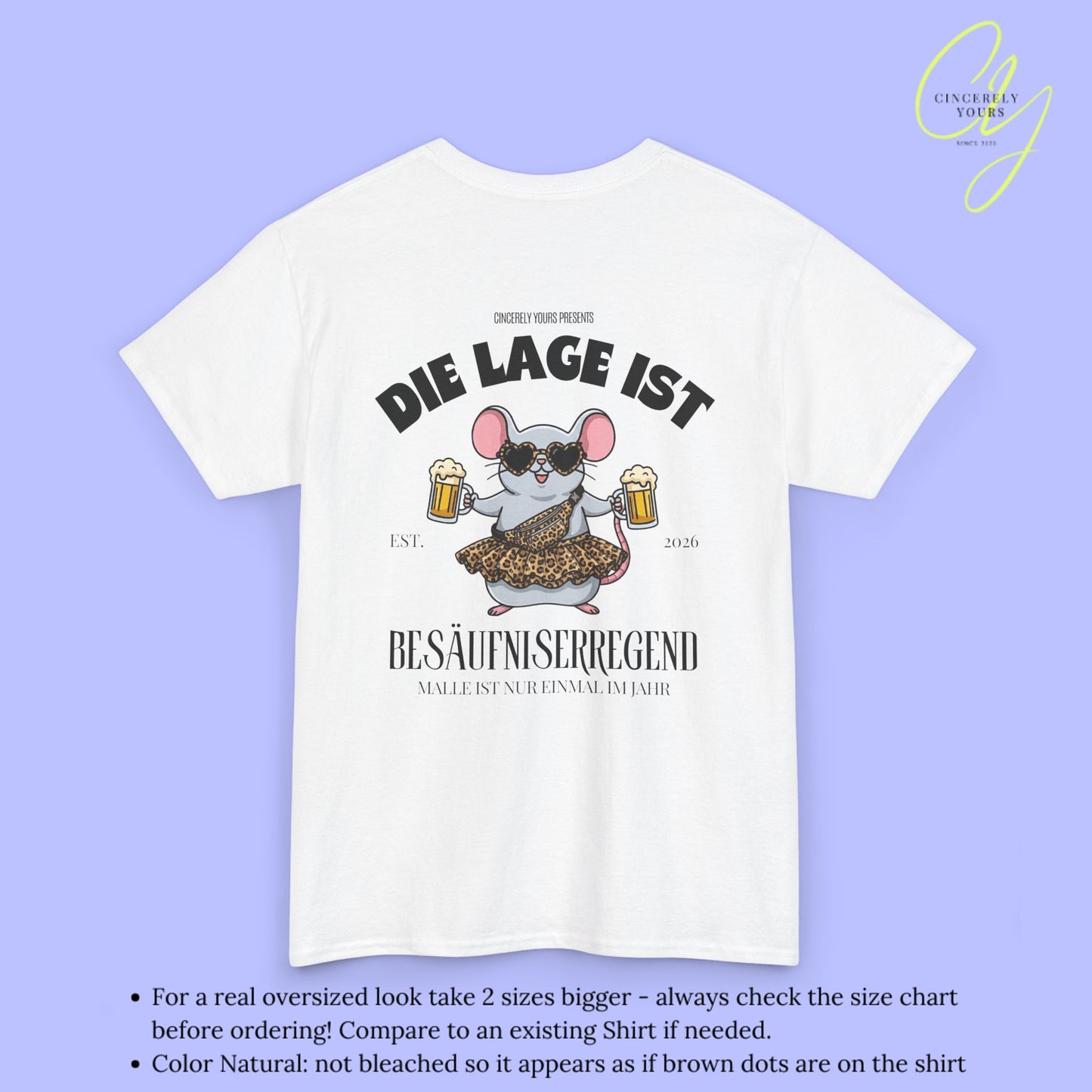 Mallemaus Shirt Malle Maus Leopard — Die Lage ist besäufniserregend (Customizable)
