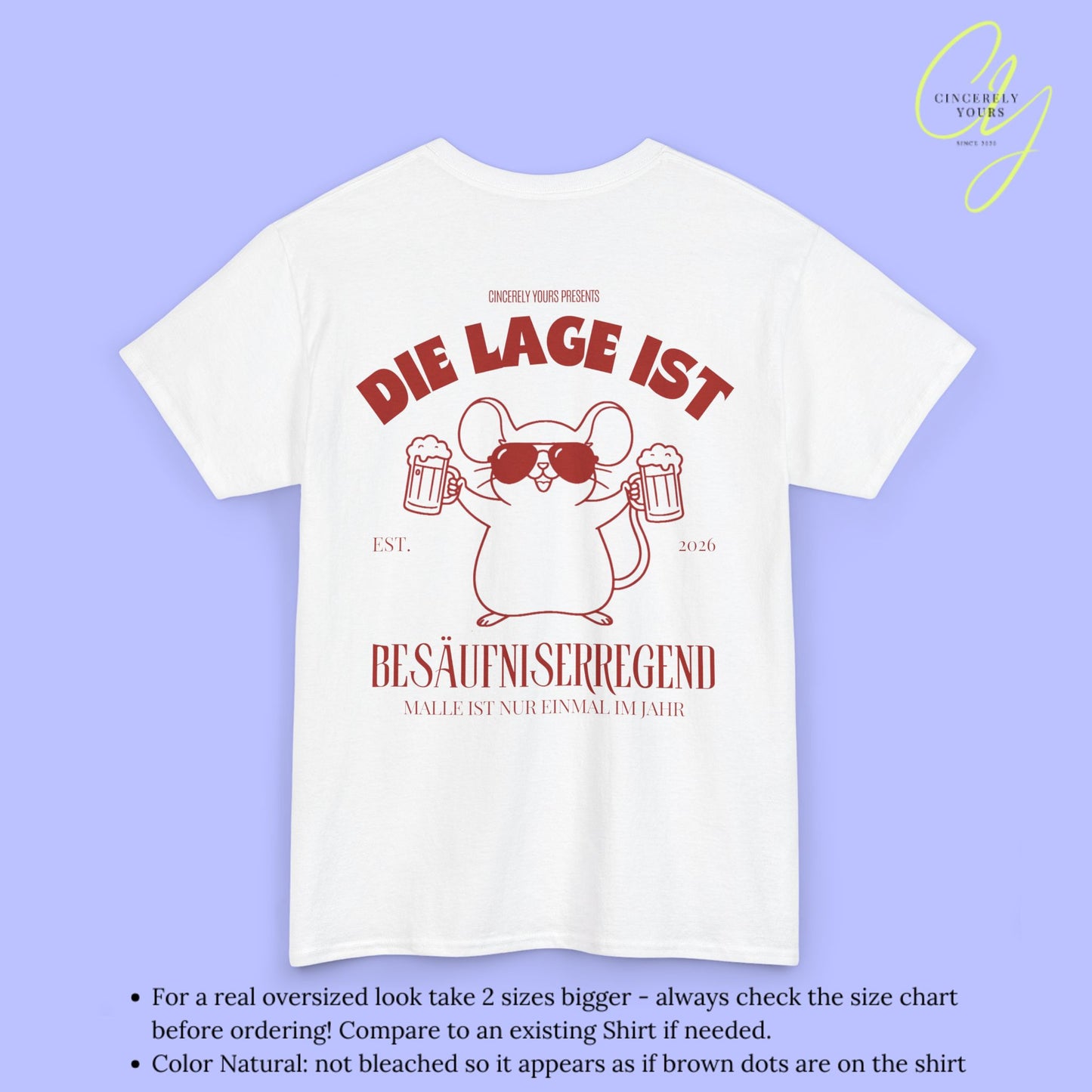 Mallemaus Shirt Malle Maus — Die Lage ist besäufniserregend Bierkrug (Customizable)