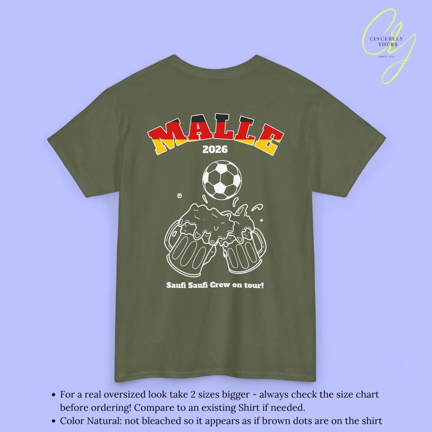 Malle Fussball Shirt — Deutschland Flagge Bierkrug (Personalisierbar) - Cincerely Yours