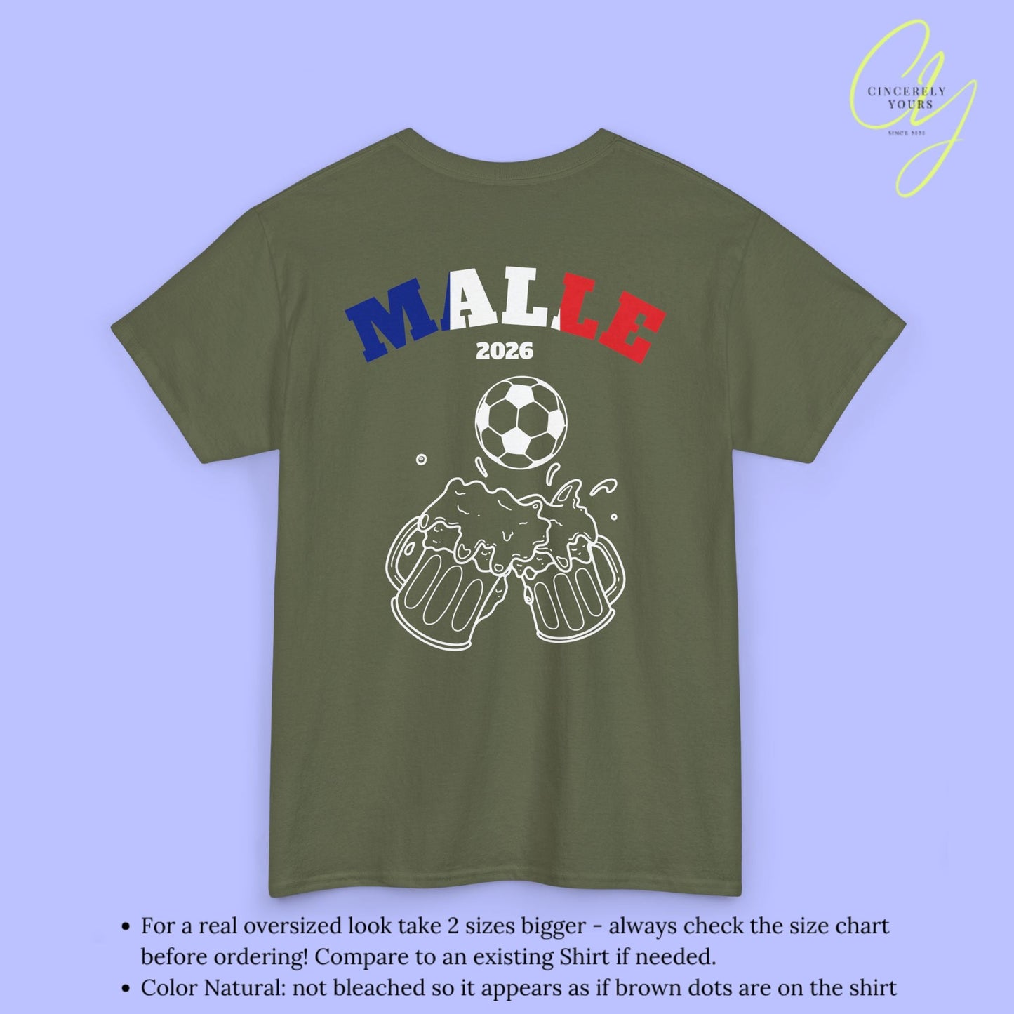 Malle Fussball Shirt — Frankreich Flagge Bierkrug (Personalisierbar) - Cincerely Yours