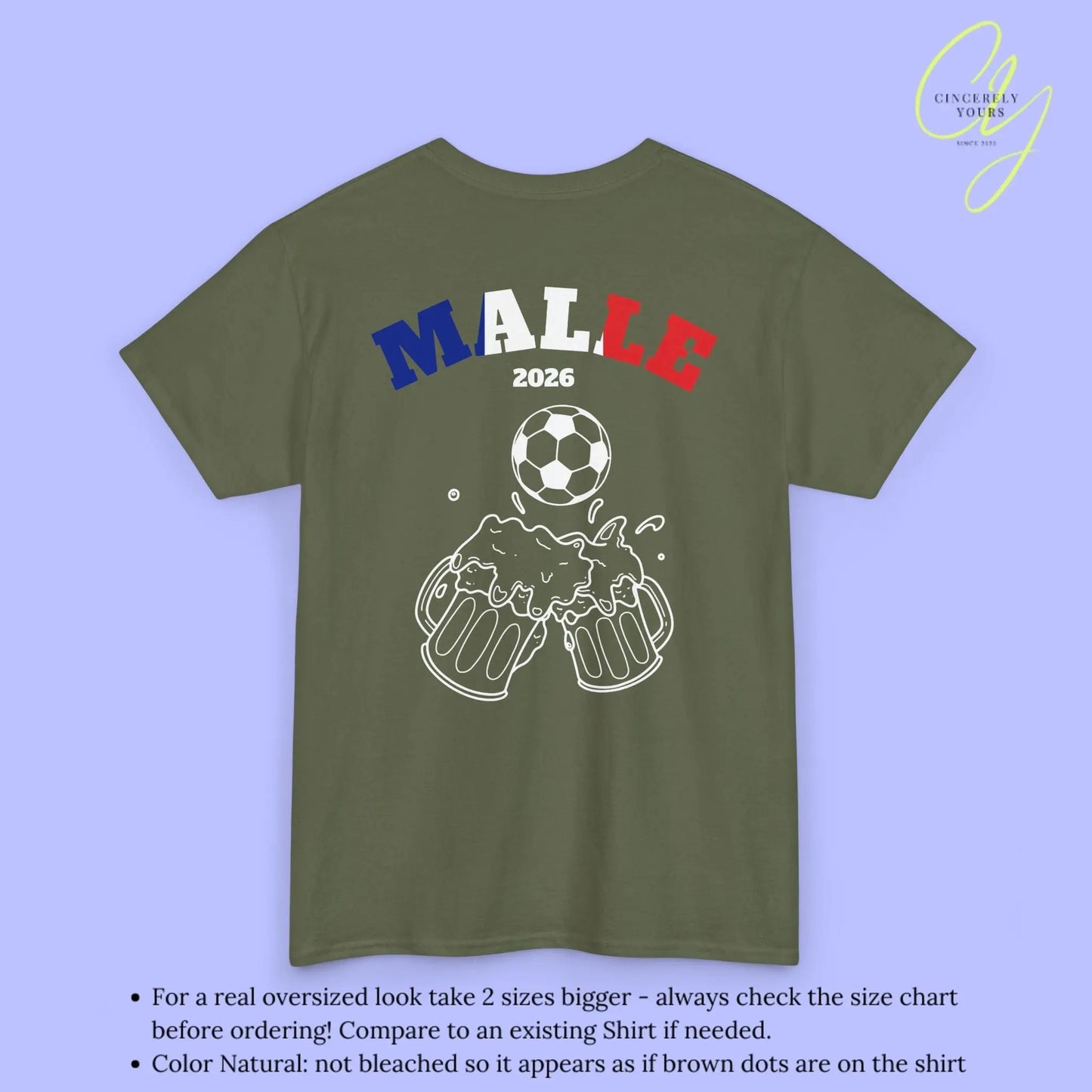 Malle Fussball Shirt — Frankreich Flagge Bierkrug (Personalisierbar) - Cincerely Yours