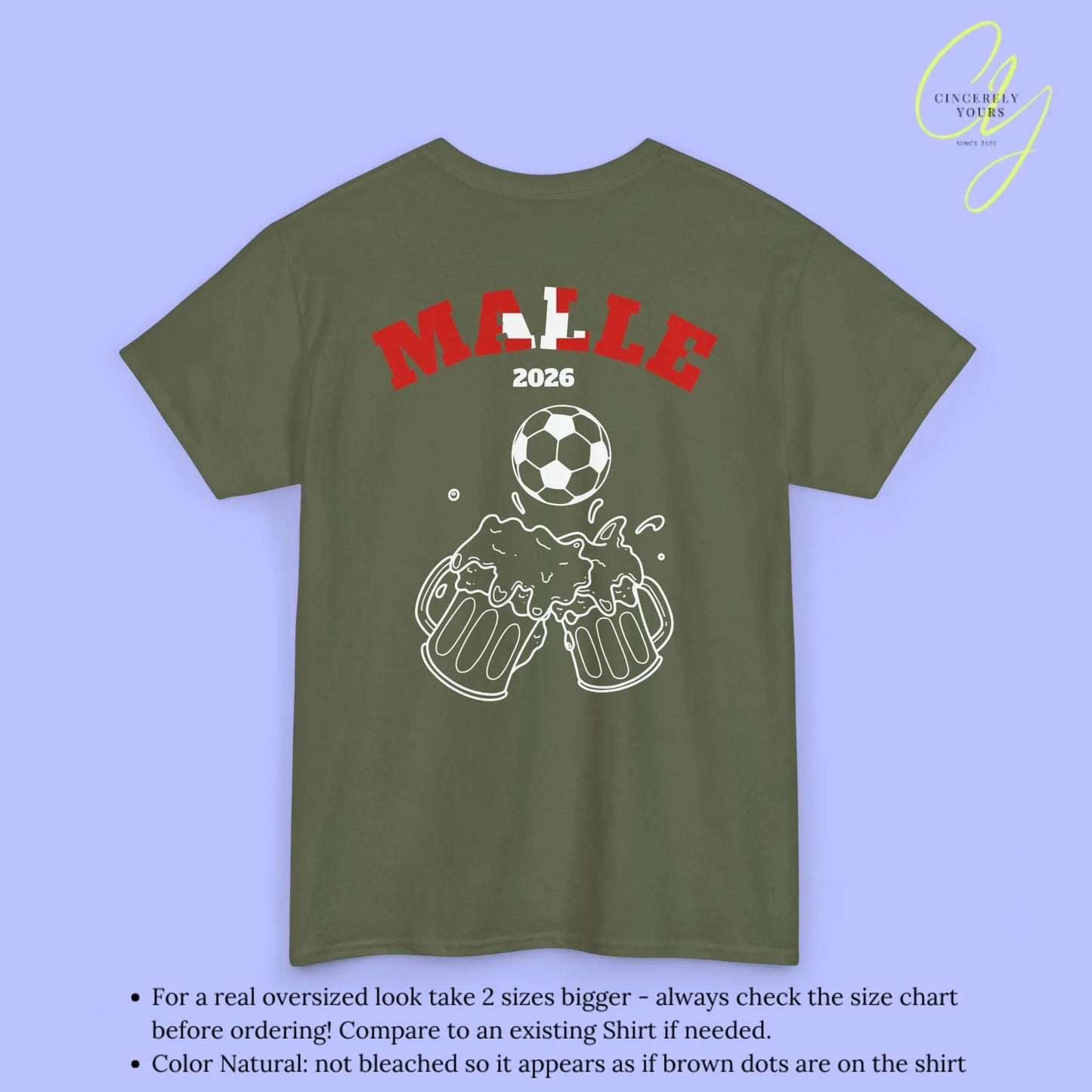 Malle Fussball Shirt — Schweiz Flagge Bierkrug (Personalisierbar) - Cincerely Yours