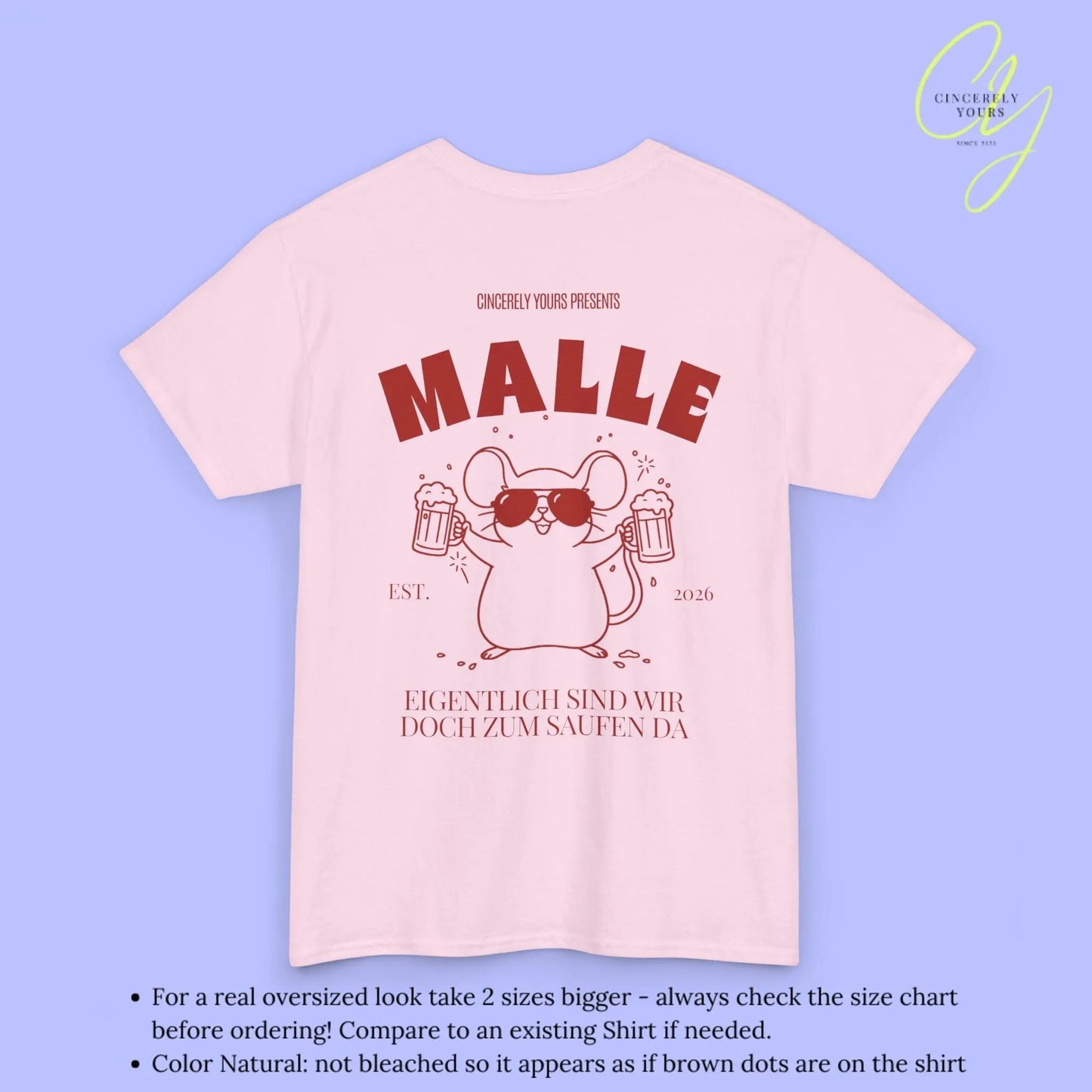 Malle Party Shirt — Party Maus Bierkrug zum saufen da (Customizable) - Cincerely Yours