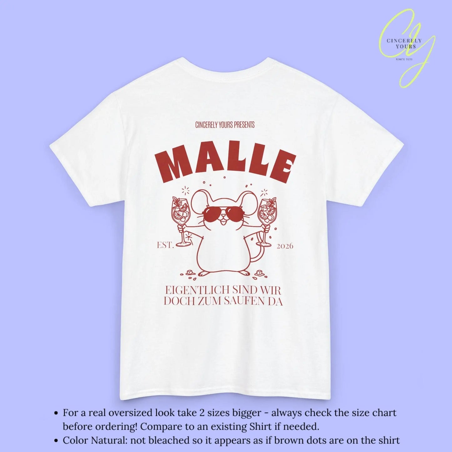 Malle Party Shirt — Party Maus Orange Spritz zum saufen da (Customizable) - Cincerely Yours