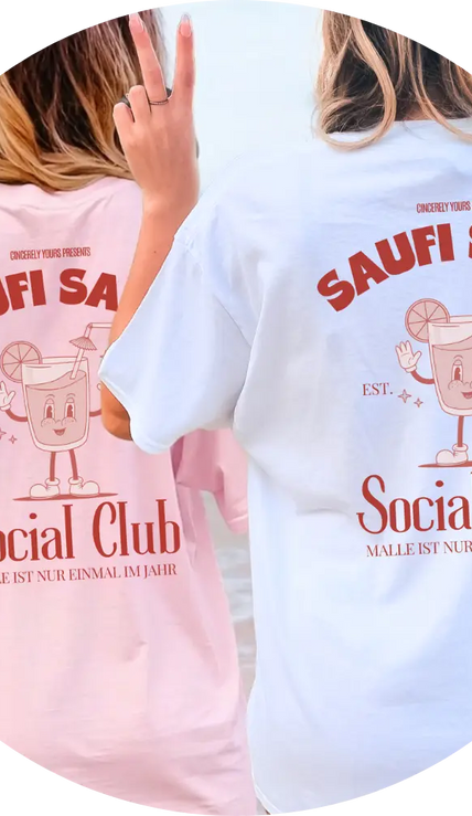Saufi Saufi Social Club personalisiertes Gruppen Shirt