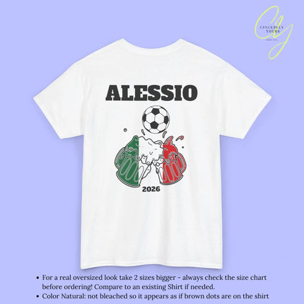 Personaliserter Name Fussball Shirt — Italien Flagge Bierkrug (Personalisierbar) Cincerely Yours