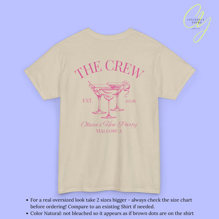 Old Money Bachelorette Shirt — Cocktail Hen Party Crew Shirt JGA Backprint only (Customizable)