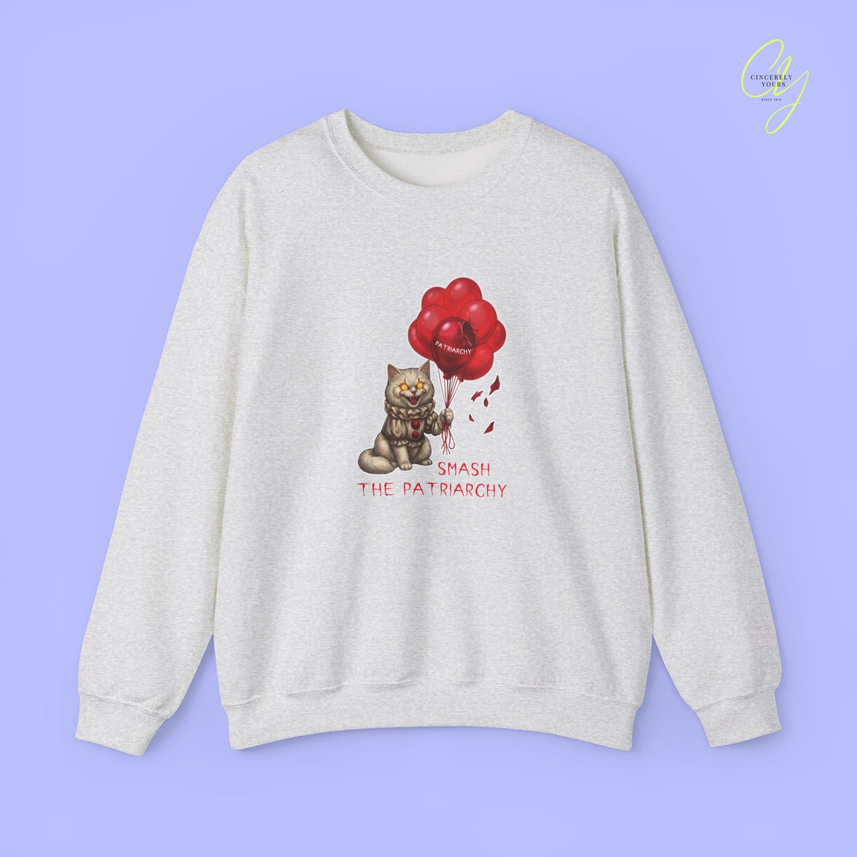 Cat Sweatshirt | Smash the patriarchy