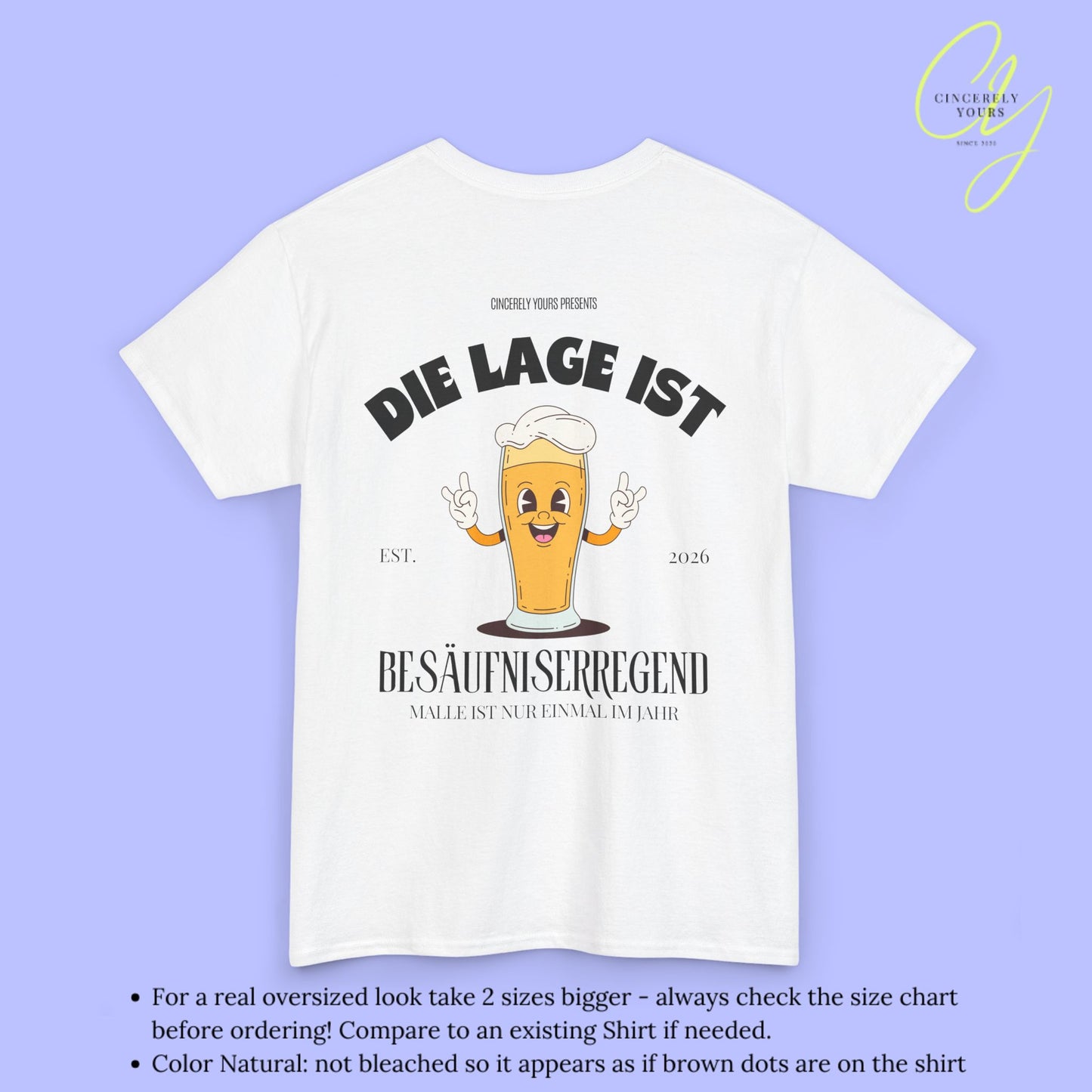 Die Lage ist besäufniserregend Malle Shirt - Bierkrug Masskottchen (Customizable)