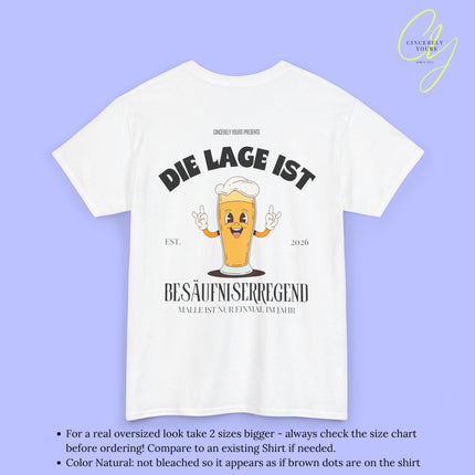 Die Lage ist besäufniserregend Malle Shirt - Bierkrug Masskottchen (Customizable)