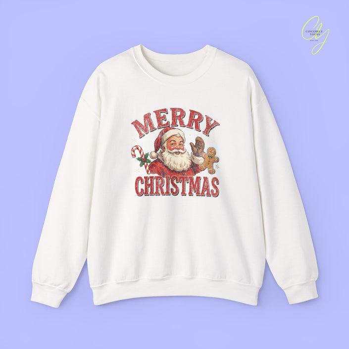 Christmas Sweatshirt | Merry Christmas retro Santa