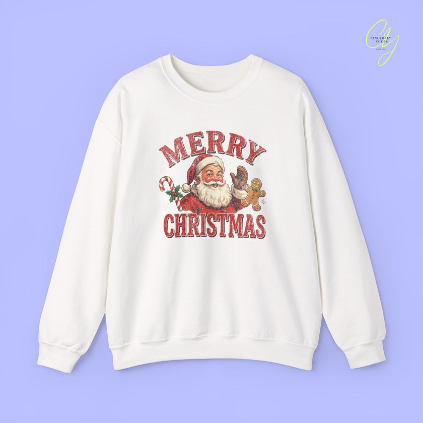 Christmas Sweatshirt | Merry Christmas retro Santa