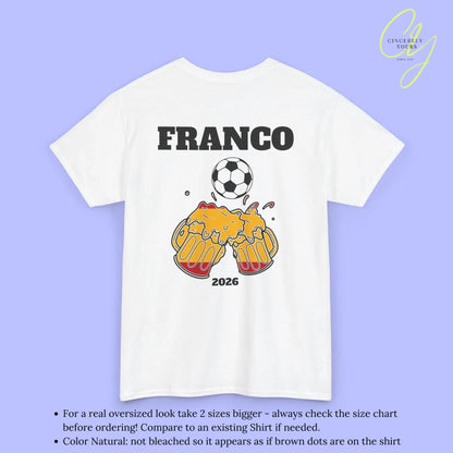 Personaliserter Name Fussball Shirt — Spanien Flagge Bierkrug (Personalisierbar) Cincerely Yours