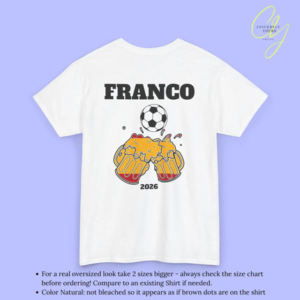 Personaliserter Name Fussball Shirt — Spanien Flagge Bierkrug (Personalisierbar) Cincerely Yours