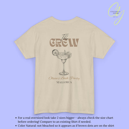 Old Money Bachelorette Shirt Beige — Margarita Hen Party Crew Shirt JGA Backprint only (Customizable)