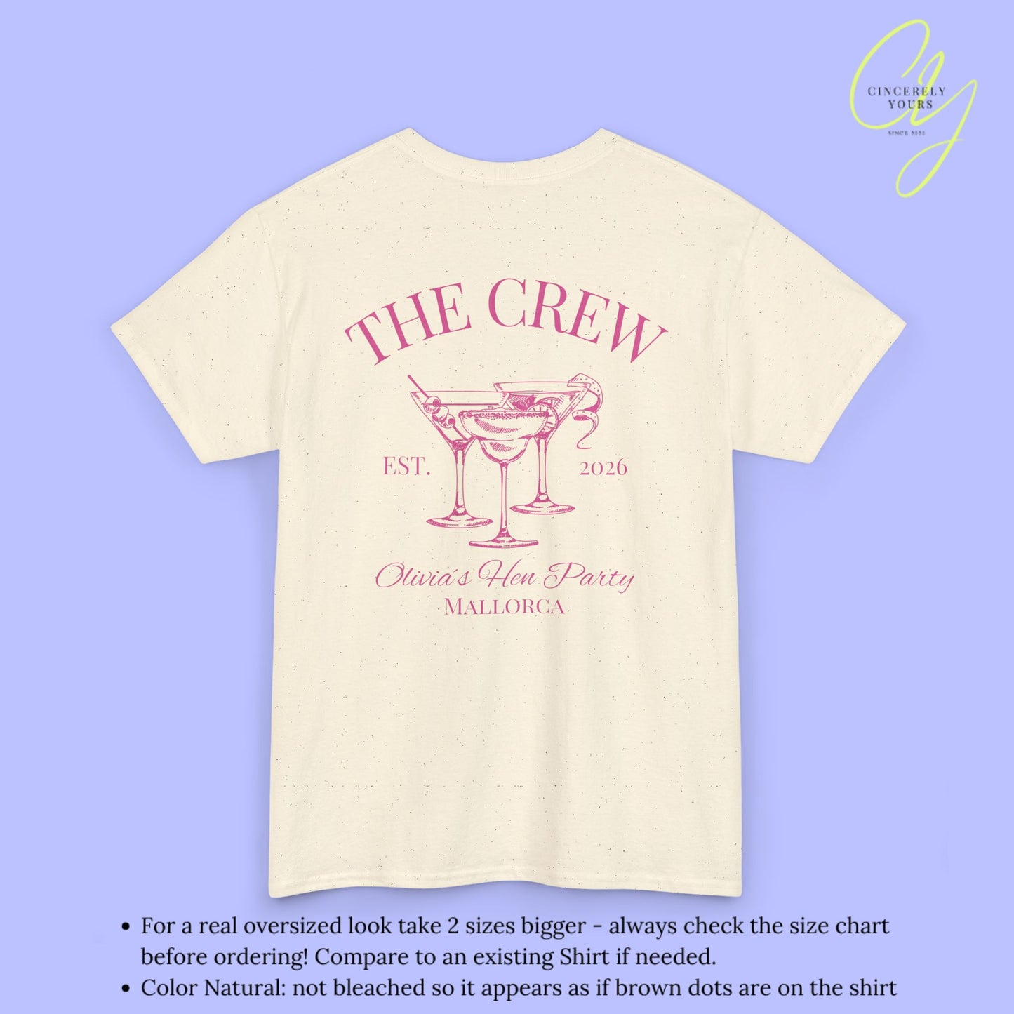Old Money Bachelorette Shirt — Cocktail Hen Party Crew Shirt JGA Backprint only (Customizable)