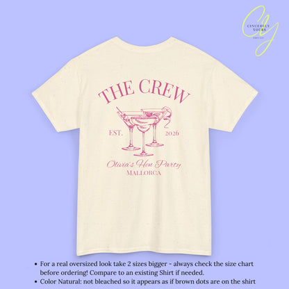 Old Money Bachelorette Shirt — Cocktail Hen Party Crew Shirt JGA Backprint only (Customizable)