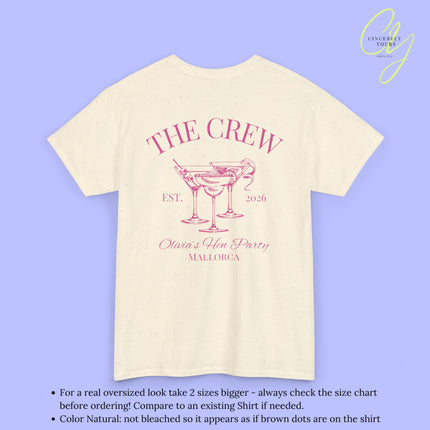 Old Money Bachelorette Shirt — Cocktail Hen Party Crew Shirt JGA Backprint only (Customizable)