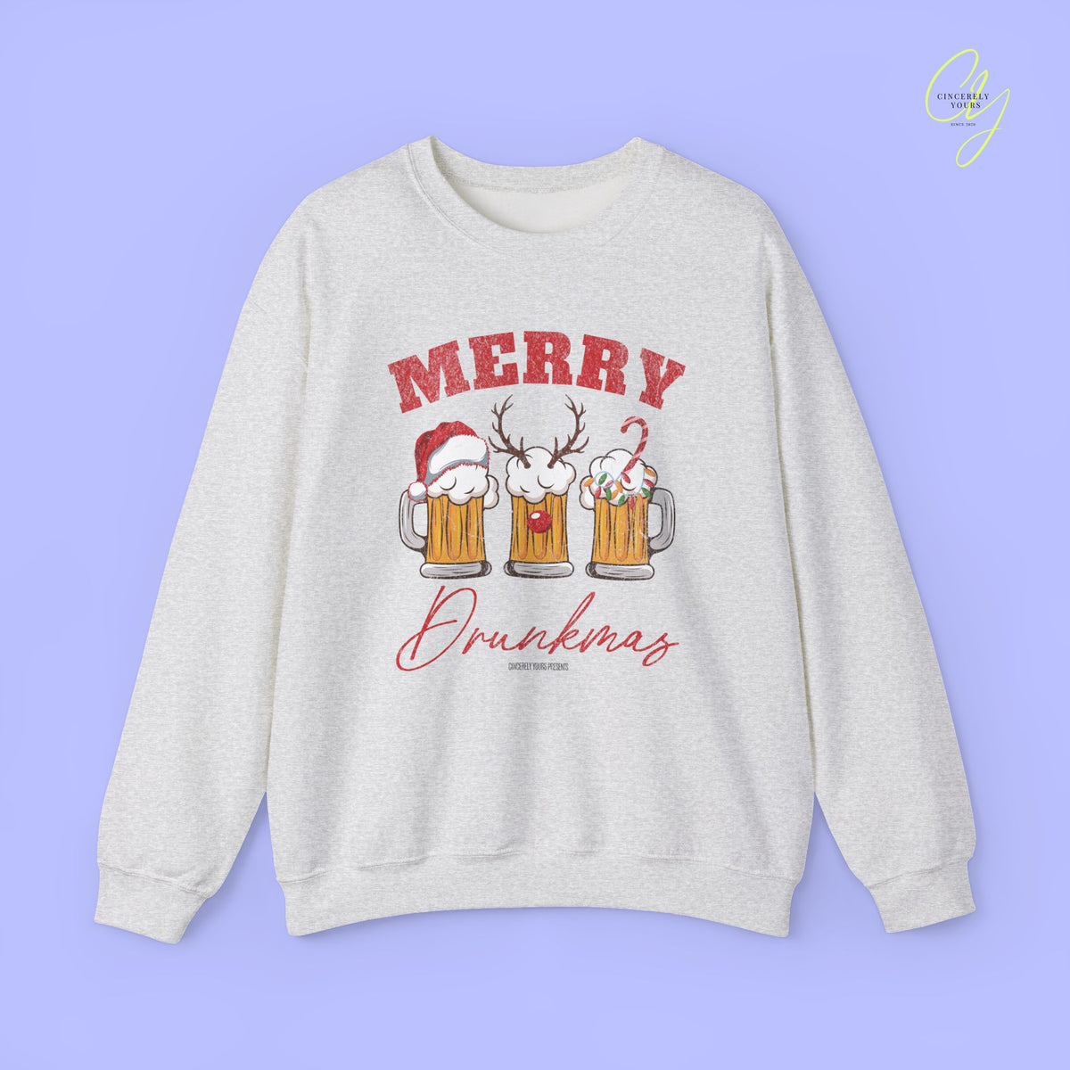 Christmas Sweatshirt | Merry Drunkmas Beer Stein