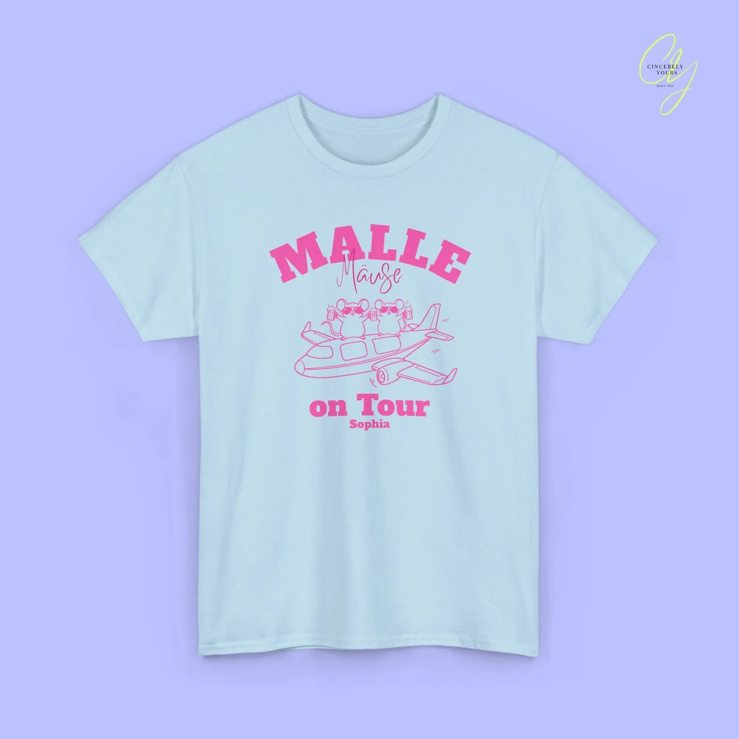 Malle Party Shirt — Malle Party Maus on tour Bierkrug Flugzeug(Customizable) Cincerely Yours