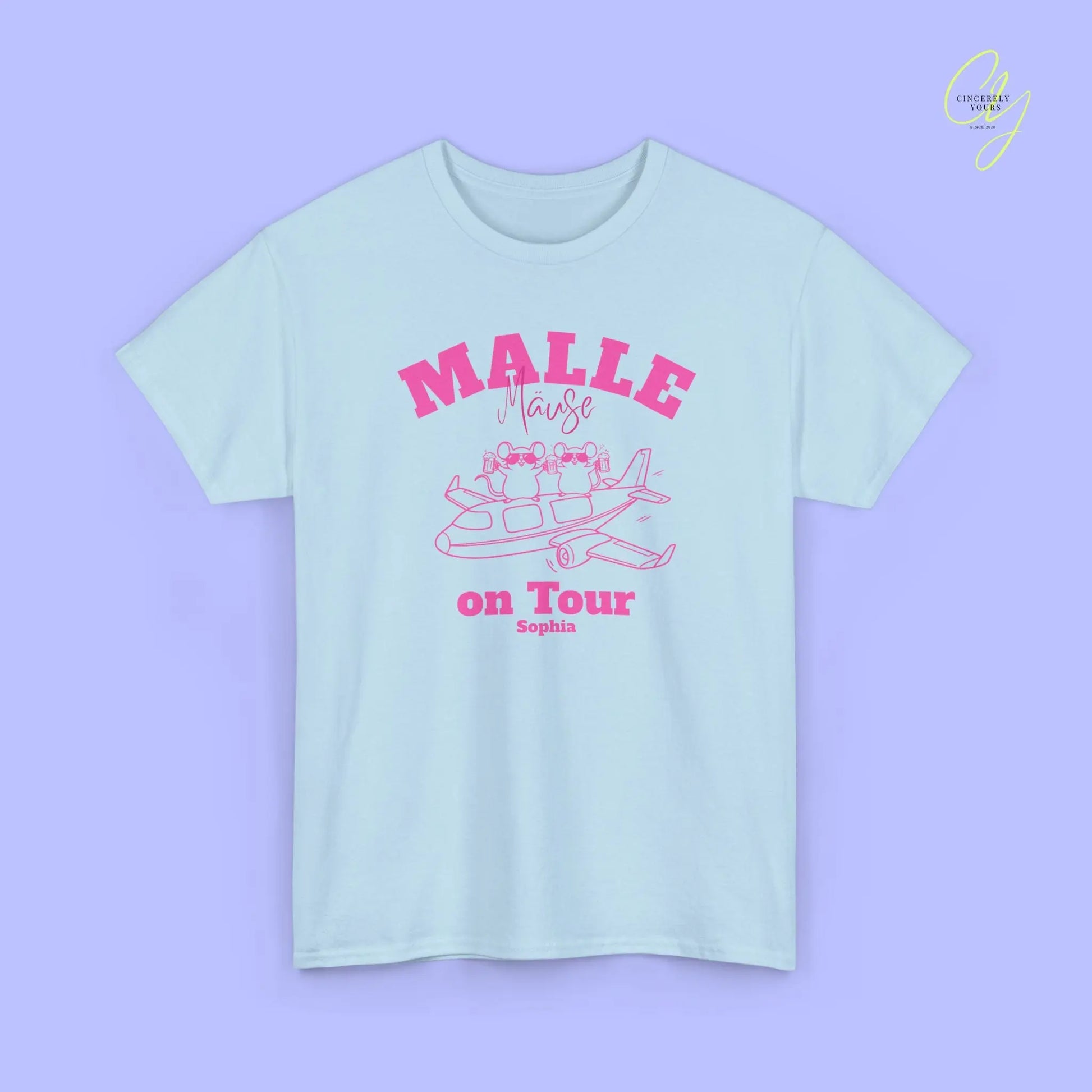 Malle Party Shirt — Malle Party Maus on tour Bierkrug Flugzeug(Customizable) Cincerely Yours