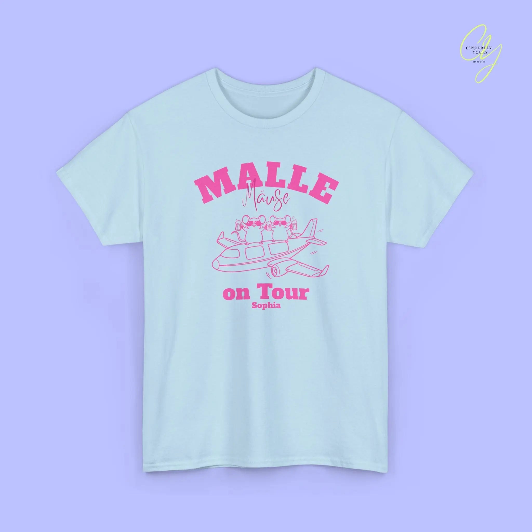 Malle Party Shirt — Malle Party Maus on tour Bierkrug Flugzeug(Customizable) Cincerely Yours