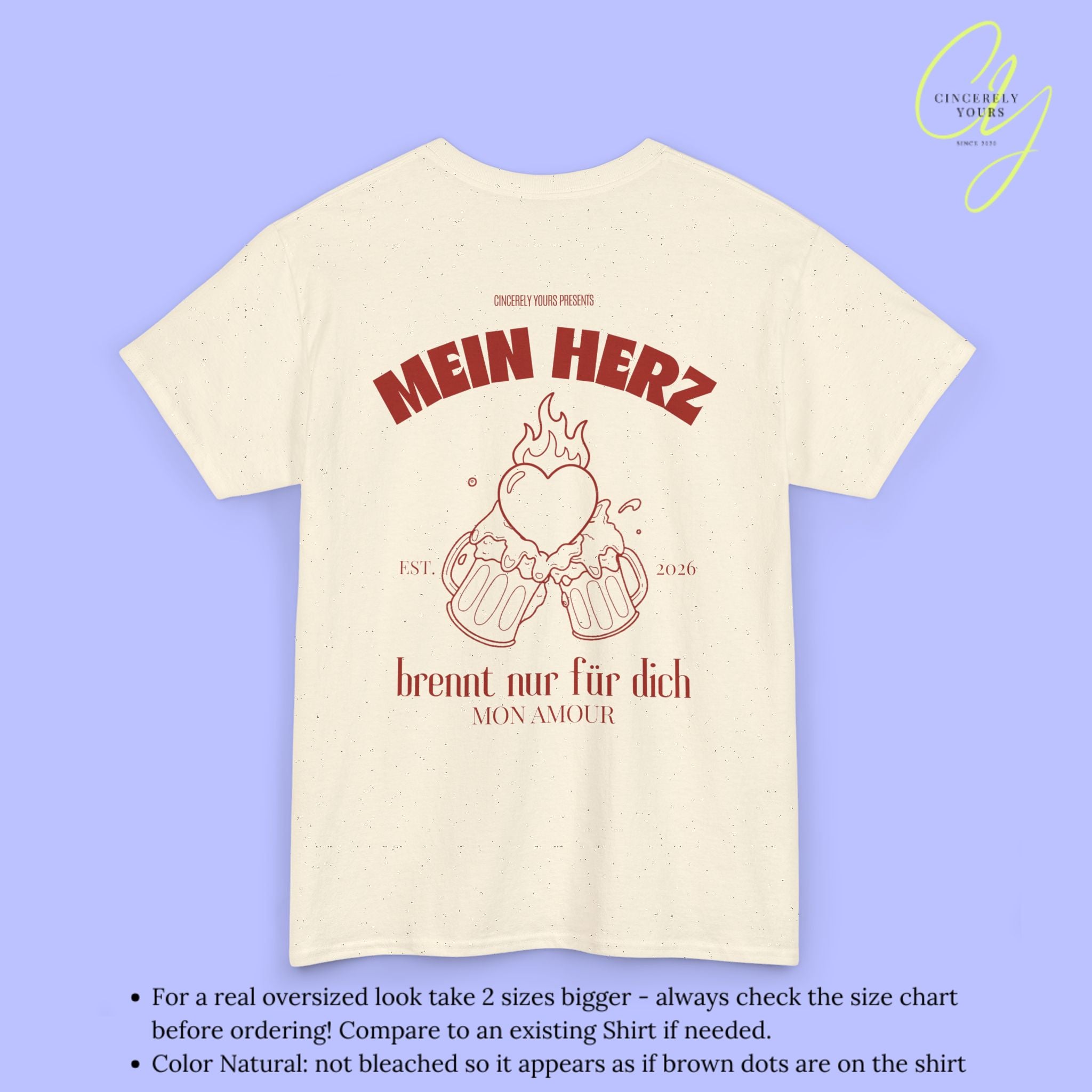 Malle Party Shirt Mon Amour — My Heart Burns Only for You Beer Steins (Customizable)