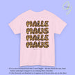 Mallemaus Shirt Malle Maus Leo — Malle Maus Schriftzug Leopard backprint (Customizable)