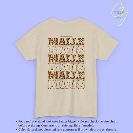 Mallemaus Shirt — Malle Maus Schriftzug Leopard Backprint Malle Shirt (Customizable)