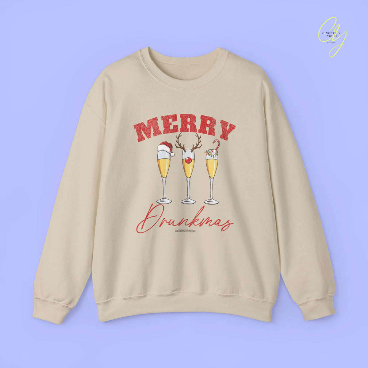 Christmas Sweatshirt | Merry Drunkmas Prosecco