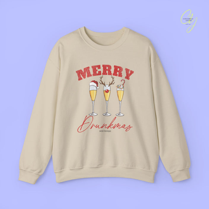 Christmas Sweatshirt | Merry Drunkmas Prosecco