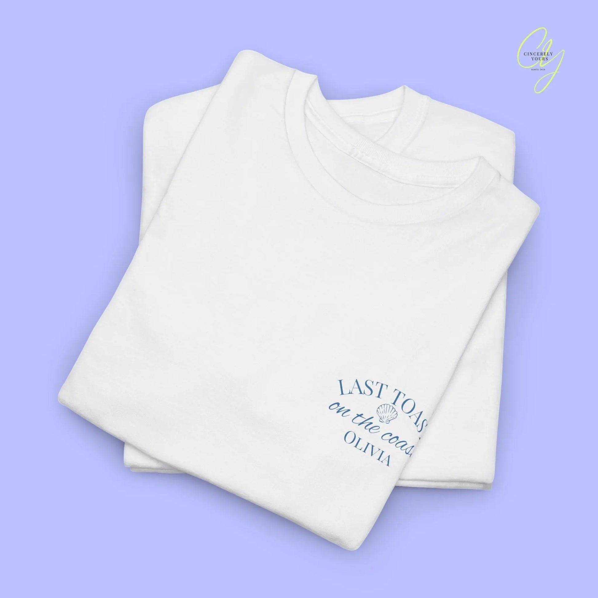 Bachelorette Party Tee — Last Toast on the Coast Crew Shirt (Customizable) Cincerely Yours