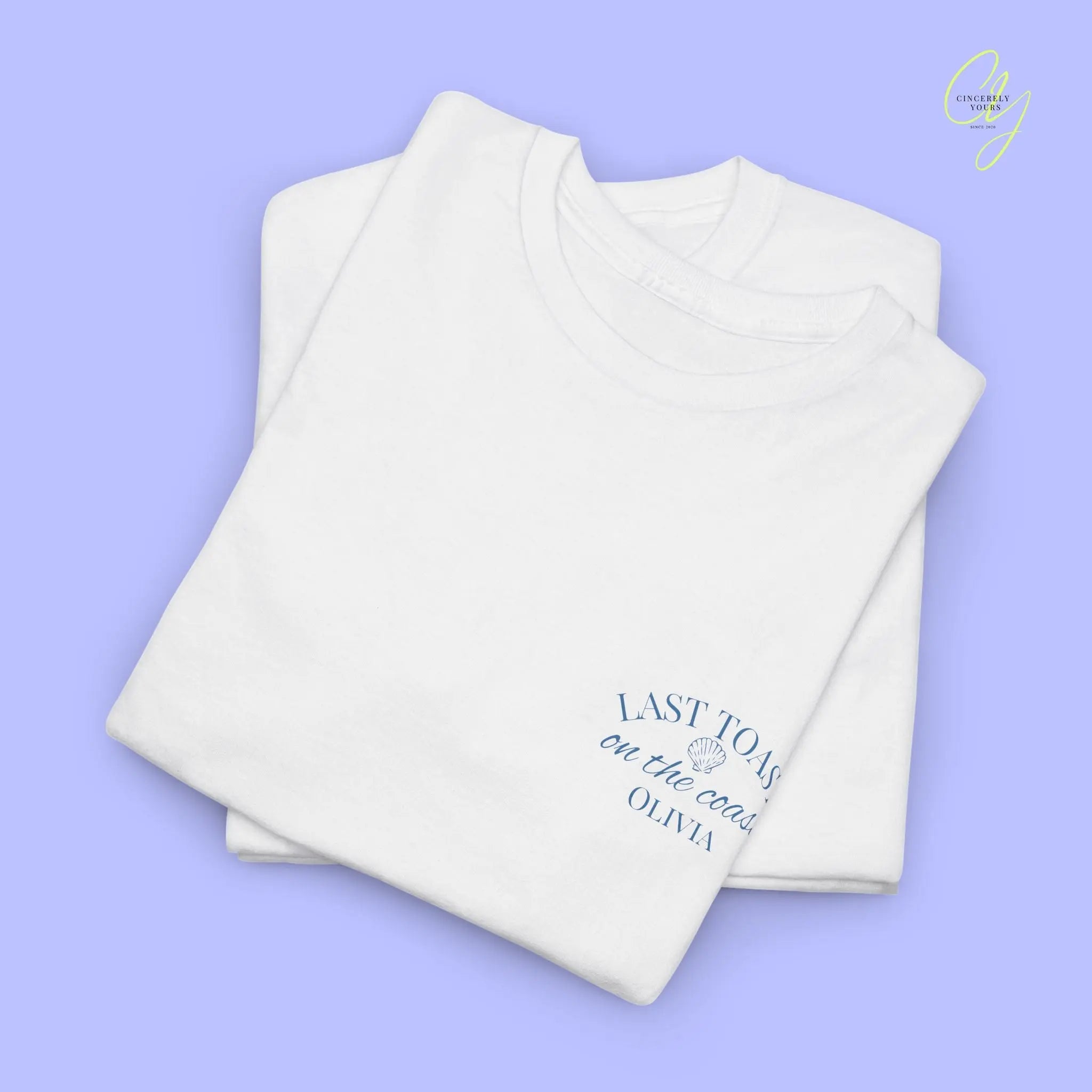 Bachelorette Party Tee — Last Toast on the Coast Crew Shirt (Customizable) Cincerely Yours