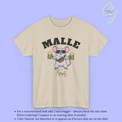 Malle Party Shirt — Malle Muskel Maus Bierkrug Bauchtasche Cincerely Yours