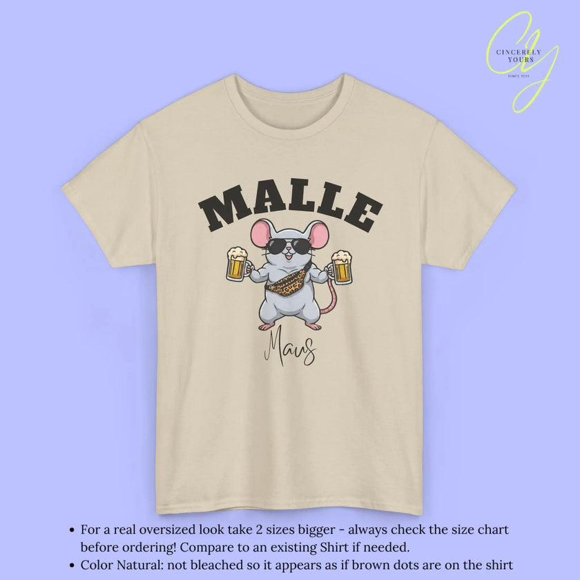 Malle Party Shirt — Malle Muskel Maus Bierkrug Bauchtasche Cincerely Yours
