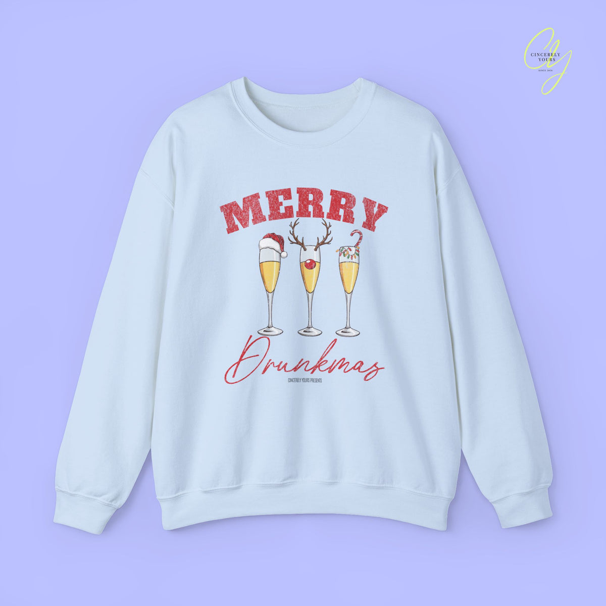 Christmas Sweatshirt | Merry Drunkmas Prosecco