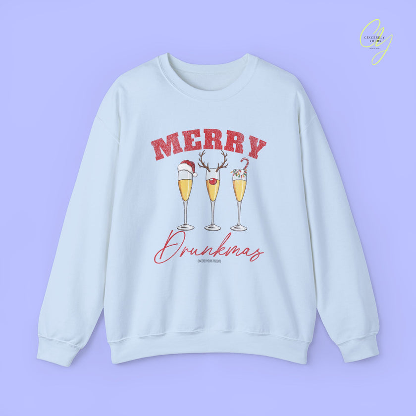 Christmas Sweatshirt | Merry Drunkmas Prosecco