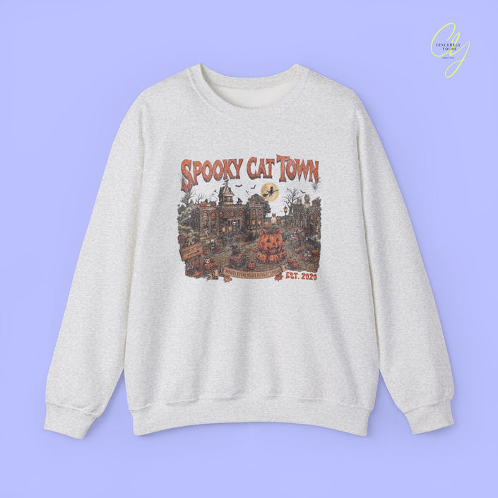 Cat Sweatshirt | Spooky cat town
