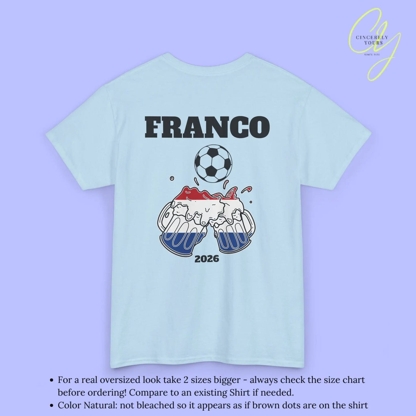 Personaliserter Name Fussball Shirt — Niederlande Flagge Bierkrug (Personalisierbar) Cincerely Yours