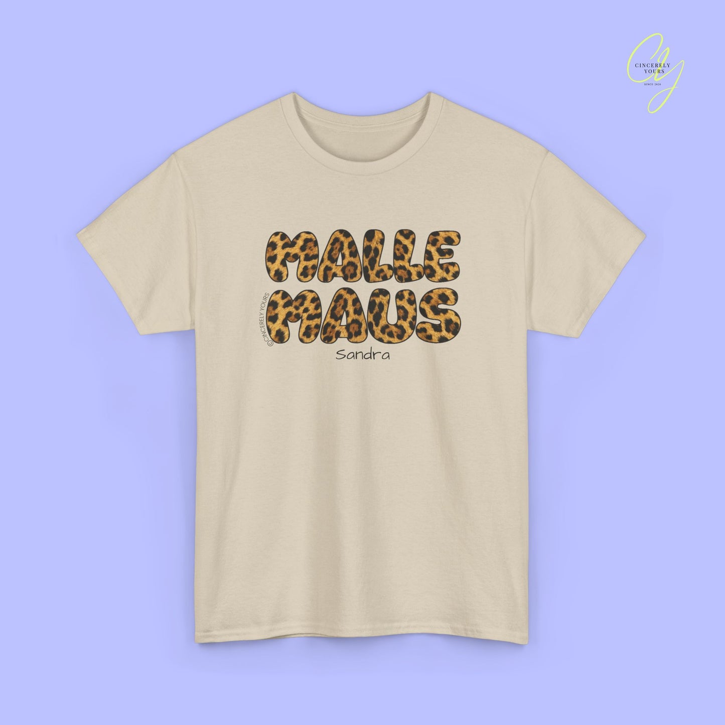 Mallemaus Shirt Malle Maus Leo — Malle Maus Schriftzug Leopard (Customizable)