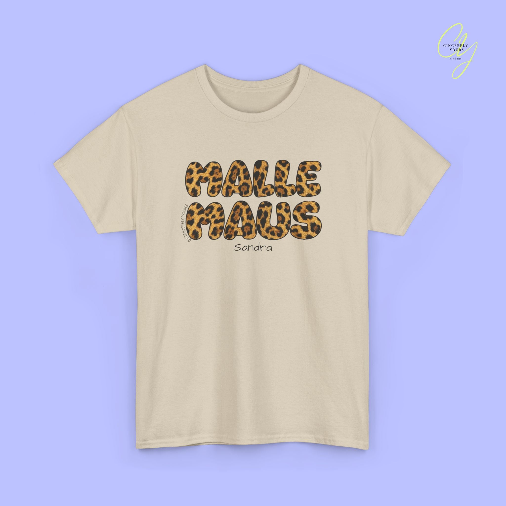 T-shirt Mallemaus Malle Maus Leo — Inscription Malle Maus Léopard (personnalisable)