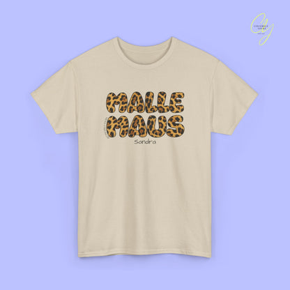 Mallemaus Shirt Malle Maus Leo — Malle Maus Schriftzug Leopard (Customizable)