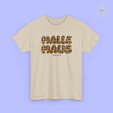 Mallemaus Shirt Malle Maus Leo — Malle Maus Schriftzug Leopard (Customizable)